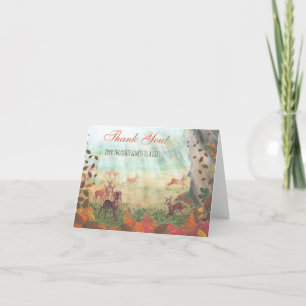 Roe Deer in Forest Sunlight Customizable  Thank You Card