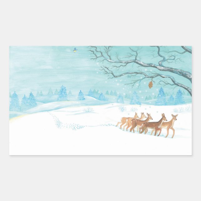 Roe Deer in Winter  Sticker (Front)