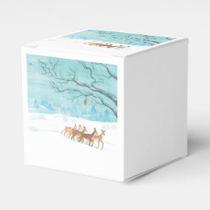 Roe Deer winter snowy forest landscape   Favor Box