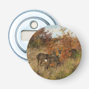 Roe Deer with Autumn Leaves Vintage Wildlife Bottle Opener