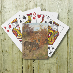 Roe Deer with Autumn Leaves Vintage Wildlife  Playing Cards