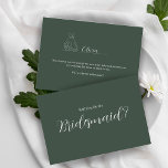 ROE Dusky Green & White Simple Bridesmaid Postcard<br><div class="desc">Made for you!</div>