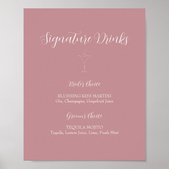 ROE Pink & White Signature Drinks Sign (Front)