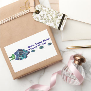 Roe Roe Roe Your Vote Blue Watercolor Rose Sticker