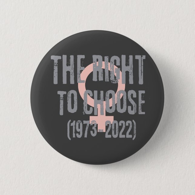 Roe V Wade Death Date Typography  2 Inch Round Button (Front)