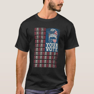 Roe Your Vote Messy Bun US Flag T-Shirt