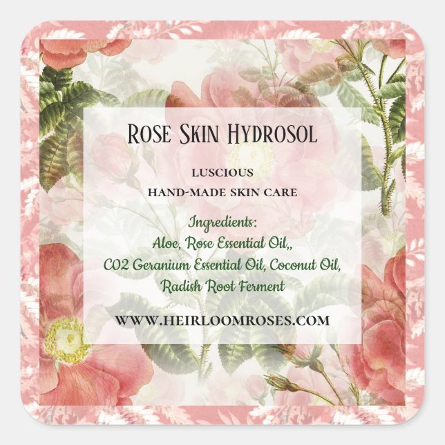 Roes Watercolor Botanical Pattern Ingredient Label (Front)