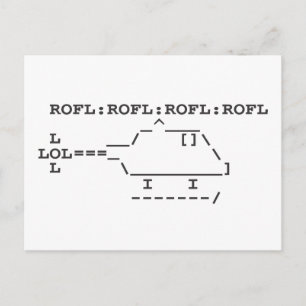 ROFLCOPTER ROFL LOL LOLSPEAK POSTCARD