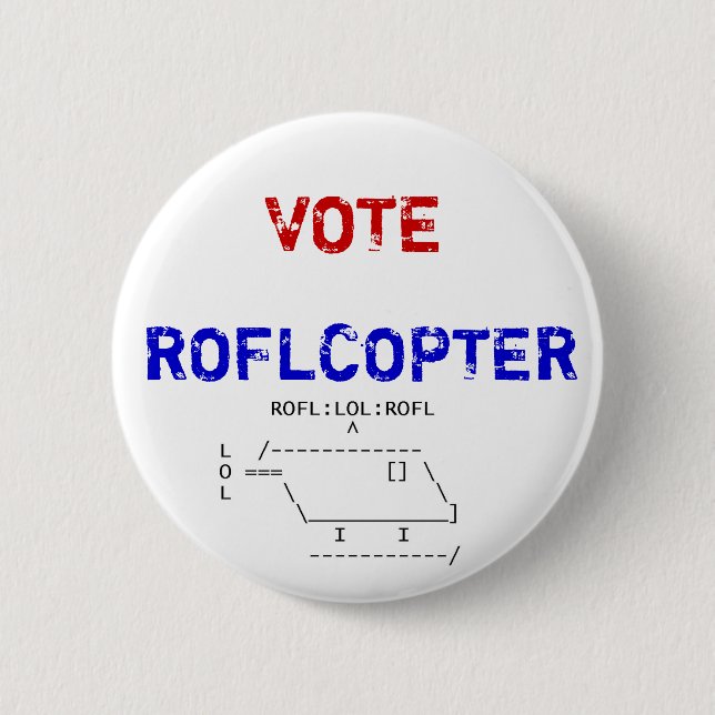 roflcopter, VOTE, ROFLCOPTER 2 Inch Round Button (Front)