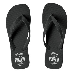Rogelio Personalized Name Birthday Flip Flops