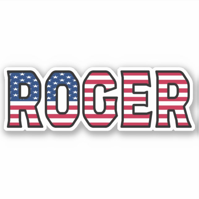 Roger Name First Name USA Sticker Stickerset (Front)
