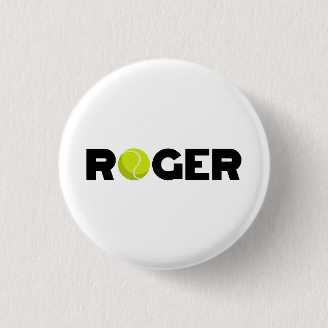 Roger Tennis 1 Inch Round Button (Front)