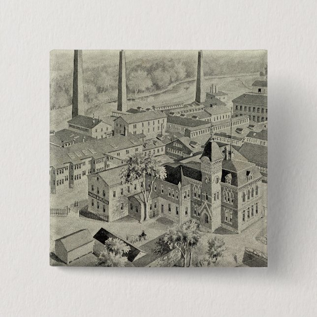 Rogers & Bro works 2 Inch Square Button (Front)