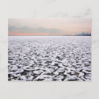 Rogers Park view of Lake Michigan in Winter Postcard
