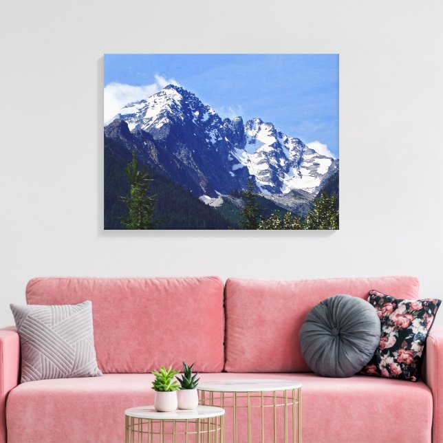 Roger's Pass Summit Stretched Canvas Print (Insitu(LivingRoom))