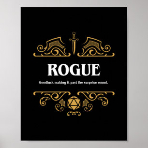 Rogue Class Tabletop RPG Gaming Poster