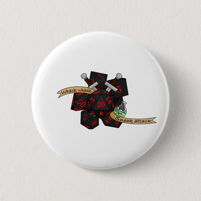 Rogue Dice Design 2 Inch Round Button (Front)