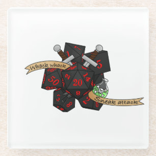 Rogue Dice Design Glass Coaster