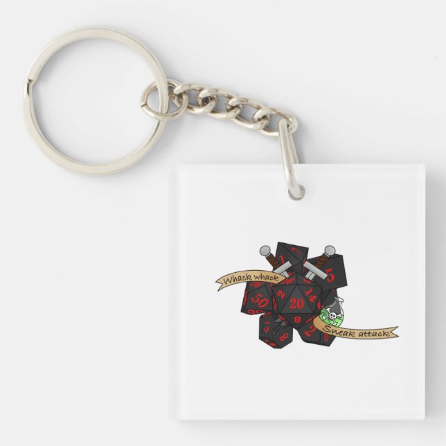 Rogue Dice Design Keychain (Front)