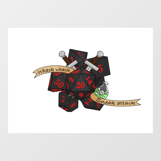 Rogue Dice Design Window Cling (Sheet)