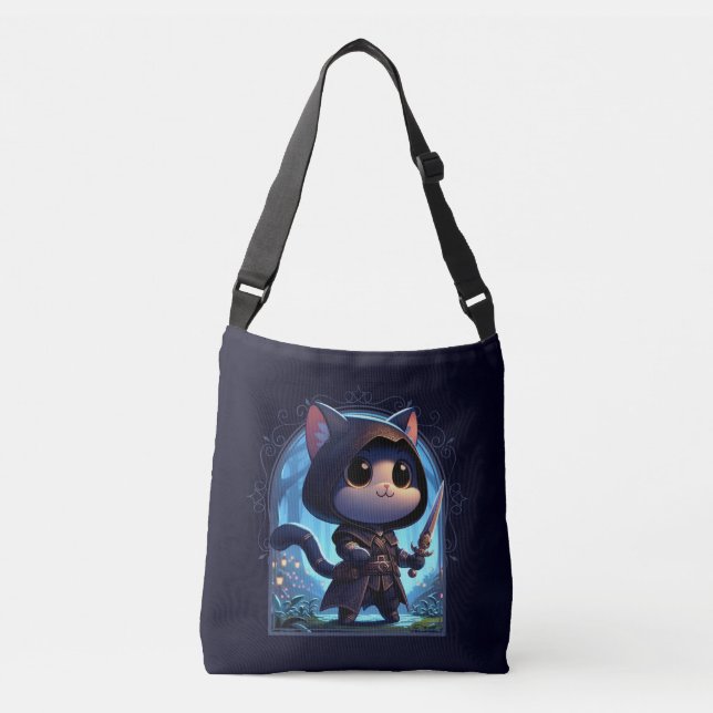 Rogue Feline Fantasy Adventure Crossbody Bag (Front)