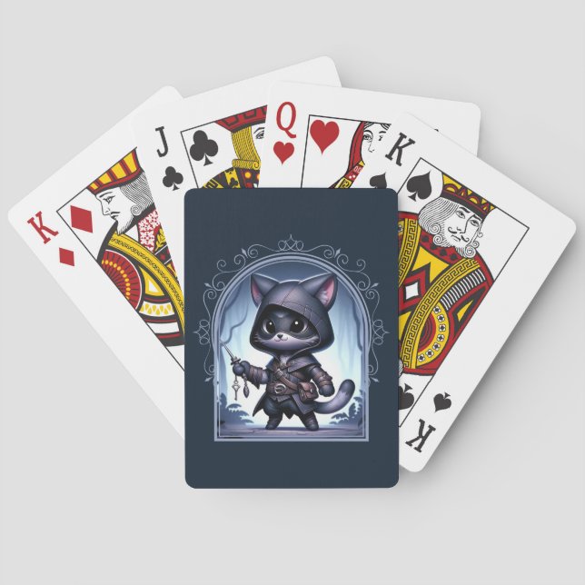 Rogue Feline Fantasy Adventure Playing Cards (Back)