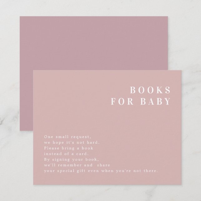ROGUE Modern Dusty Rose Blush Books for Baby Card (Front/Back)