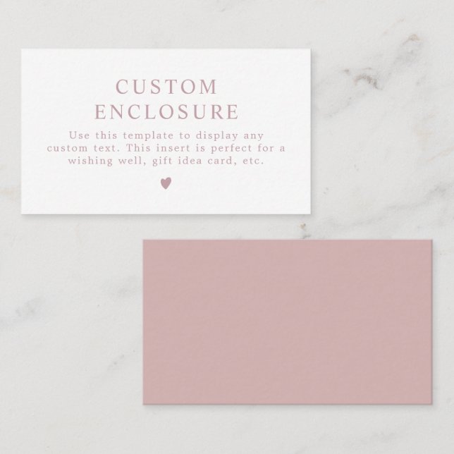 ROGUE Modern Dusty Rose Custom Enclosure Card (Front/Back)