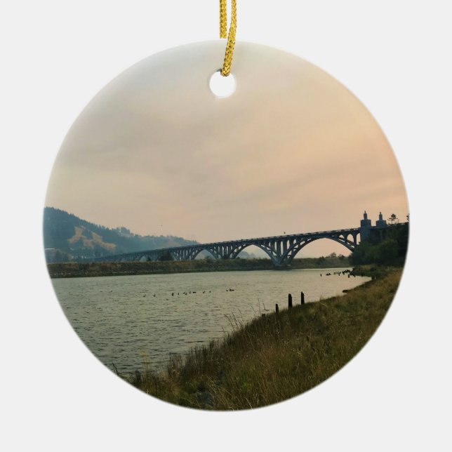 Rogue River, OR Ceramic Ornament (Front)