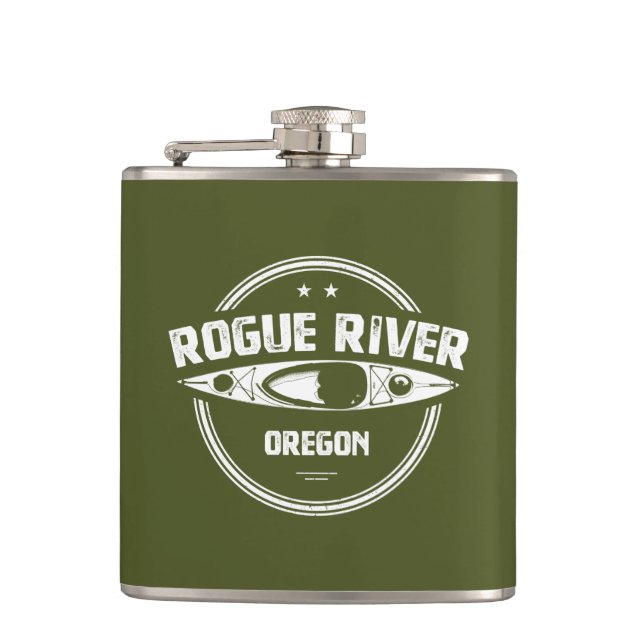 Rogue River, Oregon Hip Flask (Front)