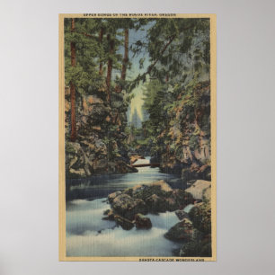 Rogue River, Oregon - Upper Gorge View of River Poster