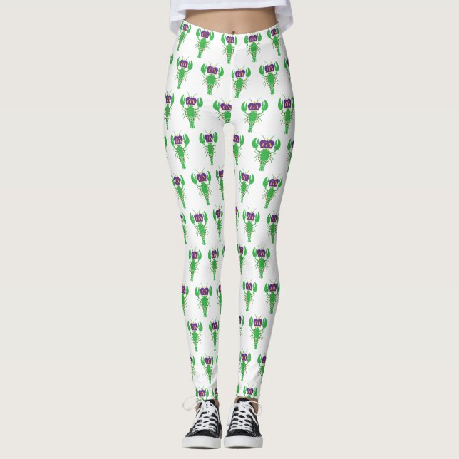 Roi Crawfish Mardi Gras Leggings (Devant)