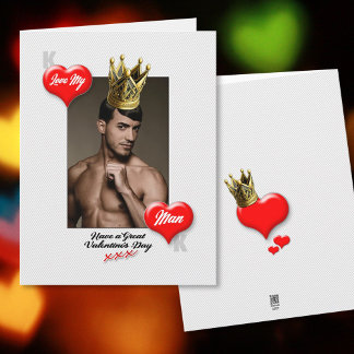 Roi des cœurs, aime mon homme, carte de la Saint-V