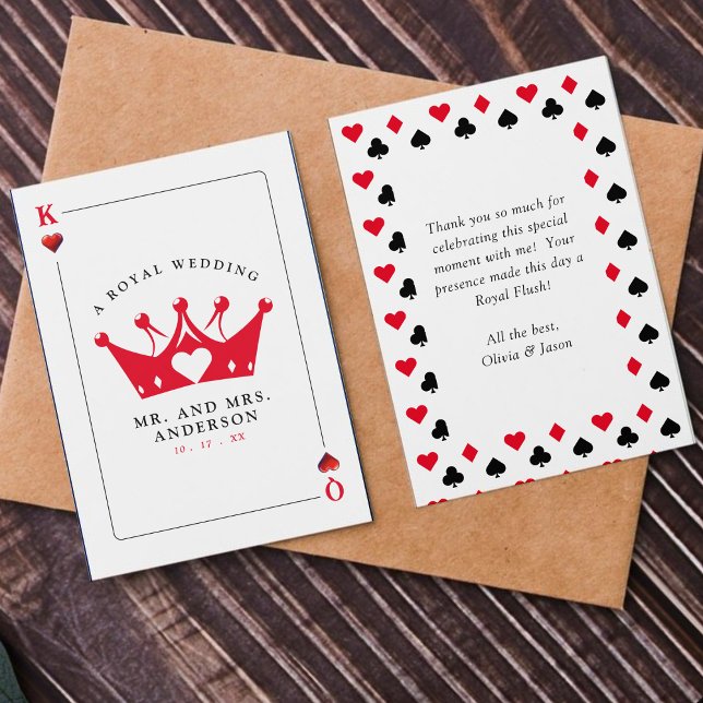 Roi & Reine de cœur carte de poker Casino (King & Queen of Hearts Casino Poker Card
)