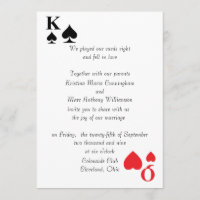Rois et faire-part de mariage de carte de jeu de