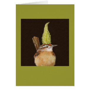 Roitelet de Caroline avec la carte de milkweed