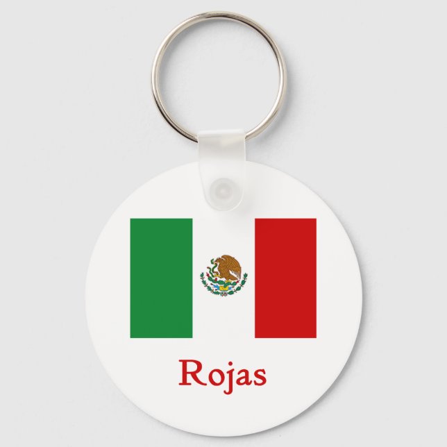 Rojas Mexican Flag Keychain (Front)