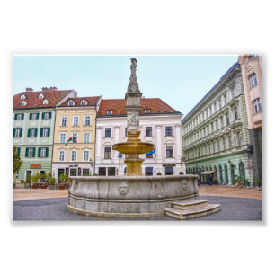 Roland Fountain, Old Town, Bratislava, Slovakia Photo Print