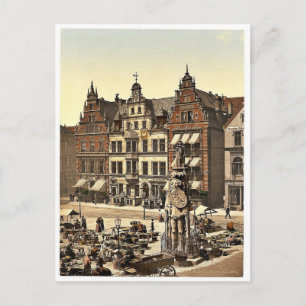 Roland's Monument, Bremen, Germany rare Photochrom Postcard