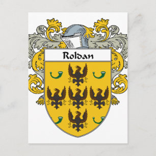 Roldan Coat of Arms/Family Crest (Mantled) Postcard