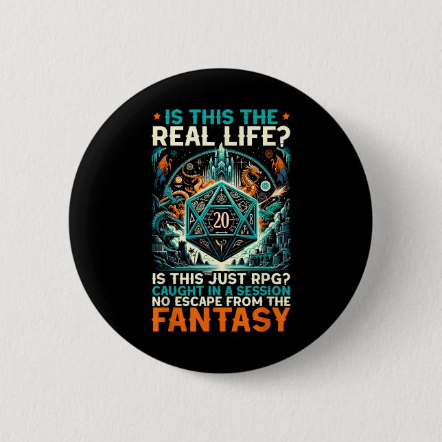 Role Playing Game Rpg Master D20 Tabletop Funny Rp 2 Inch Round Button (Front)