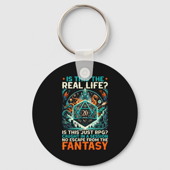 Role Playing Game Rpg Master D20 Tabletop Funny Rp Keychain (Front)