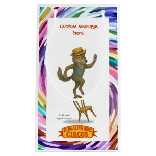 Rolf wolf balancing act small gift bag