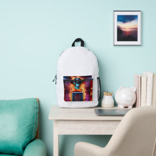 Roll and Rock Head Black Backpack bags