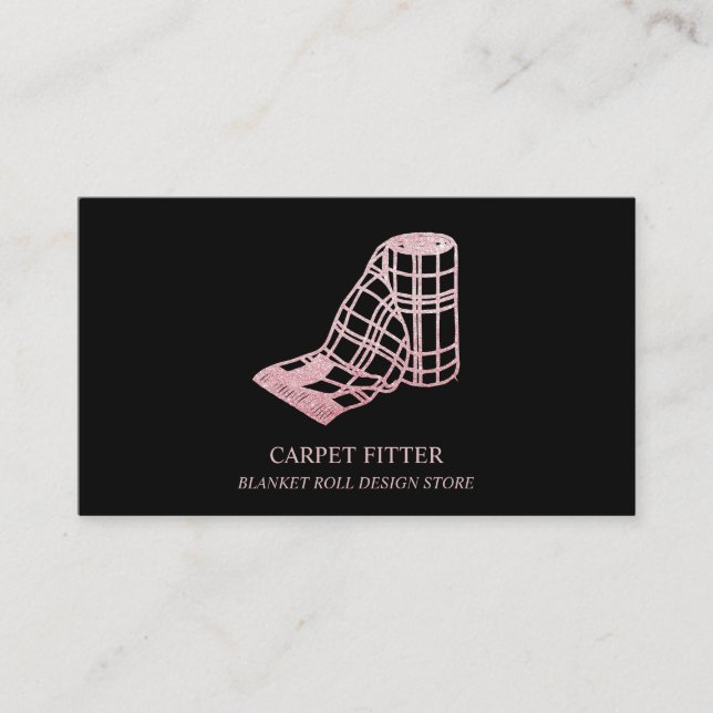 Roll Blanket Carpet Fitting House Accessories Business Card (Front)