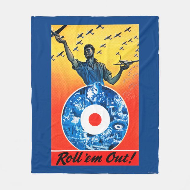 Roll 'em Out Royal Canadian Air Force Fleece Blanket (Front)