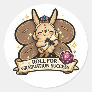 Roll For Graduation Success Fairy Moth Sticker