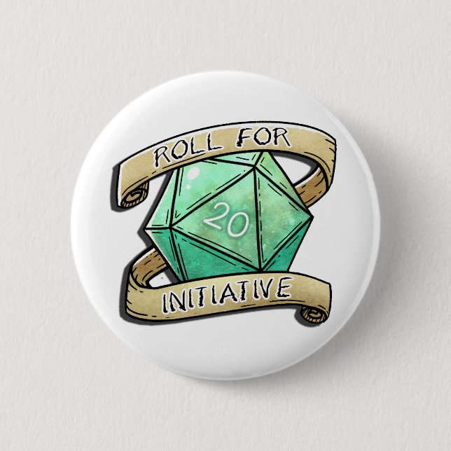 Roll for Initiative 2 Inch Round Button (Front)