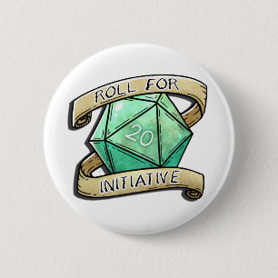 Roll for Initiative 2 Inch Round Button