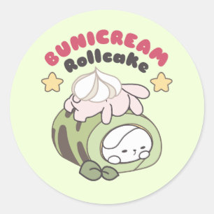 Roll Into Sweetness Bunicream Rollcake Delight Classic Round Sticker